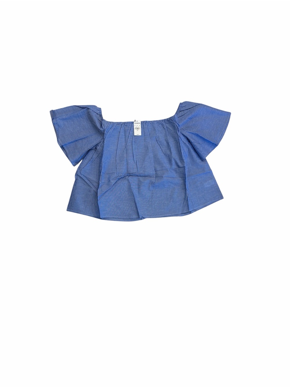 Express Blue Off-Shoulder Peasant Top